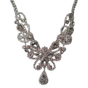 Prom Wedding Silver Rhinestones Necklace